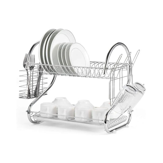 Escurridor de Platos de Acero Inoxidable de 2 Niveles