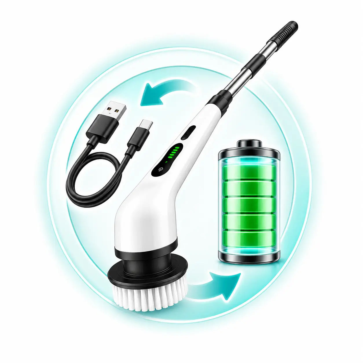 Cepillo Eléctrico Recargable 9 en 1 para Limpieza del Hogar
