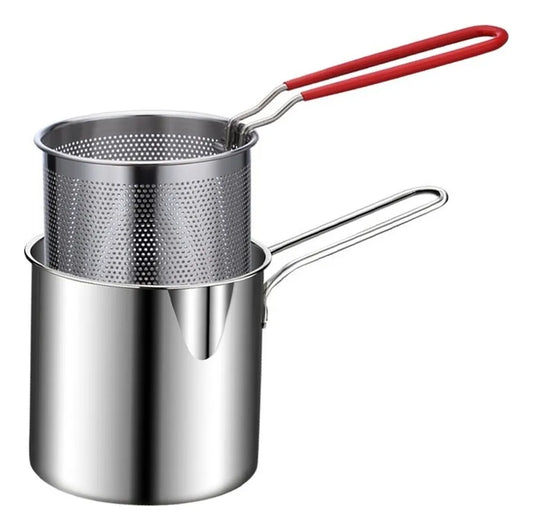 Olla Freidora de Acero Inoxidable 2 en 1